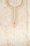 Tussar Corel Organza Unstitched Suit Salwar With Chinon Dupatta
