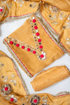 Mustard Tissue Unstitched Salwar Suit With Tissue Dupatta