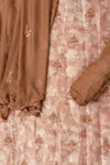 Onion Organza Unstitched Salwar Suit With Chiffon Dupatta