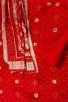 Maroon Crepe Unstitched Salwar Suit With Crepe Dupatta