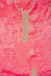 Rani Banarasi Silk Unstitched Salwar Suit With Organza Dupatta