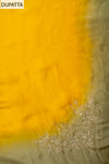 Mustard Organza Unstitched Salwar Suit With Organza Dupatta