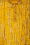 Mustard Organza Unstitched Salwar Suit With Organza Dupatta