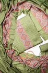 Mehndi Cotton Unstitched Salwar Suit With Cotton Dupatta