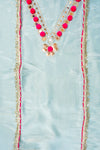 Grey Tissue Unstitched Salwar Suit With Tissue Dupatta