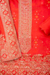 Red Dola Unstitched Salwar Suit With Dola Dupatta