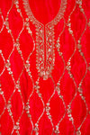 Rani Organza Unstitched Salwar Suit With Chiffon Dupatta