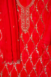 Rani Organza Unstitched Salwar Suit With Chiffon Dupatta