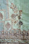 Sea Green Soft Twill  Unstitched Salwar Suit With Soft Twill Dupatta