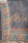 Grey Crepe Unstitched Salwar Suit With Chiffon Dupatta
