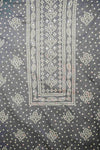 Grey Cotton Unstitched Salwar Suit With Cotton Dupatta