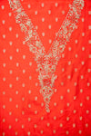 Red Cotton Unstitched Salwar Suit With Cotton Dupatta