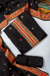 Black Dola Unstitched Salwar Suit With Dola Dupatta