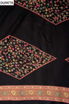 Black Pashmina Unstitched Salwar Suit With Pashmina Dupatta