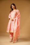 Gajari Shimmer Readymade Suit And Pant With Chinon Dupatta