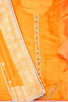 Rust Crepe Tissue Unstitched Salwar Suit With Tissue Dupatta