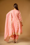 Gajari Shimmer Readymade Suit And Pant With Chinon Dupatta