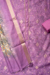 Mauve Cotton Unstitched Salwar Suit With Cotton Dupatta
