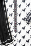 Black Cotton Unstitched Salwar Suit With Cotton Dupatta