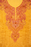 Mustard Pashmina Unstitched Salwar Suit With Pashmina Dupatta