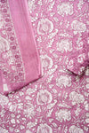 Mauve Cotton Unstitched Salwar Suit With Cotton Dupatta