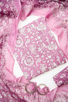 Mauve Cotton Unstitched Salwar Suit With Cotton Dupatta