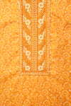 Mustard Cotton Unstitched Salwar Suit With Cotton Dupatta