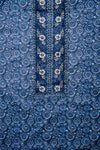 Navy Blue Cotton Unstitched Salwar Suit With Cotton Dupatta