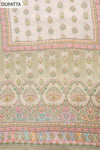 Olive Crepe Unstitched Salwar Suit With Georgette Dupatta