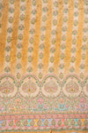 Tussar Mustard Crepe Unstitched Salwar Suit With Georgette Dupatta