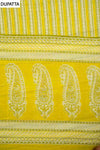Lemon Gold Cotton Unstitched Salwar Suit With Cotton Dupatta