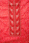 Maroon Cotton Unstitched Salwar Suit With Cotton Dupatta