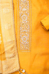 Mustard Organza Tissue Unstitched Salwar Suit With Organza Tissue Dupatta