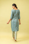 Sky Blue Cotton Readymade Suit And Pant With Cotton Dupatta