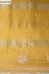 Mustard Shimmer Unstitched Salwar Suit With Chinon Dupatta