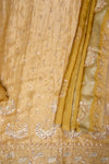 Mustard Shimmer Unstitched Salwar Suit With Chinon Dupatta