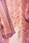 Mauve Cotton Unstitched Salwar Suit With Cotton Dupatta