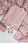 Onion Shimmer Unstitched Salwar Suit With Chinon Dupatta