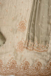 Olive Shimmer Unstitched Salwar Suit With Cotton Dupatta