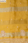 Mustard Shimmer Unstitched Salwar Suit With Chinon Dupatta