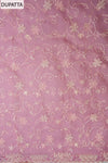Off White Gajari Organza Unstitched Salwar Suit With Cotton Dupatta
