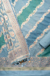 Grey Banarasi Silk Unstitched Salwar Suit With Silk Dupatta