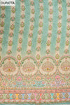 Tussar Pista Crepe Unstitched Salwar Suit With Georgette Dupatta