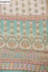 Tussar Pista Crepe Unstitched Salwar Suit With Georgette Dupatta