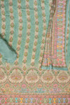 Tussar Pista Crepe Unstitched Salwar Suit With Georgette Dupatta