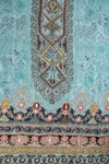 Tea Green Crepe Unstitched Salwar Suit With Crepe Dupatta