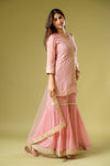 Gajari Georgette Readymade Sharara Set With Net Dupatta