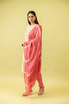 Off White Cotton Readymade Suit And Pant With Cotton Dupatta