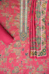Gajari Cotton Unstitched Salwar Suit With Cotton Dupatta