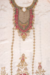 Off White Crepe Unstitched Salwar Suit With Georgette Dupatta